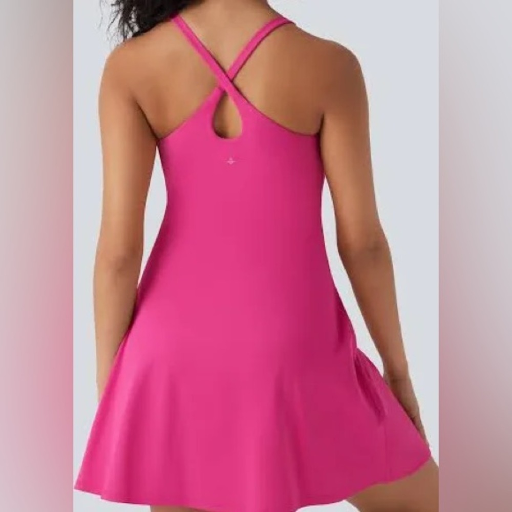 NWOT Halara Softlyzero Plush Backless Active Dress-Easy Peezy Edition - Picture 3 of 6